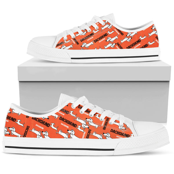 Dachshund Cartoon Low Top Shoes - Love Low Top Shoes
