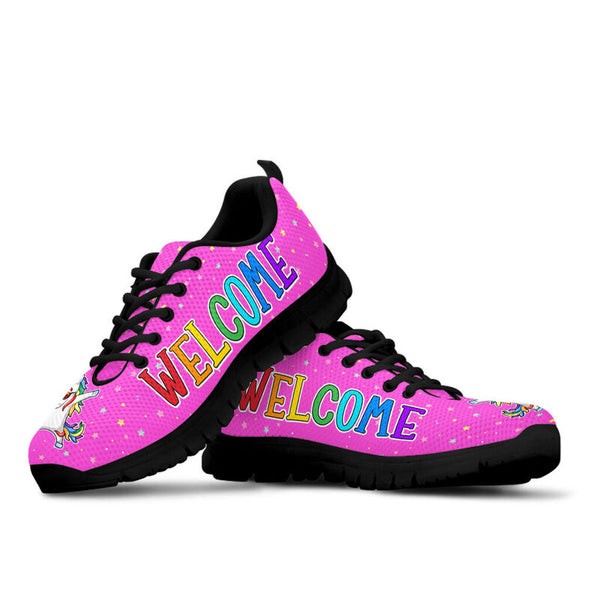 Welcome The First Day Of School Sneakers, Runni- Love Sneakers