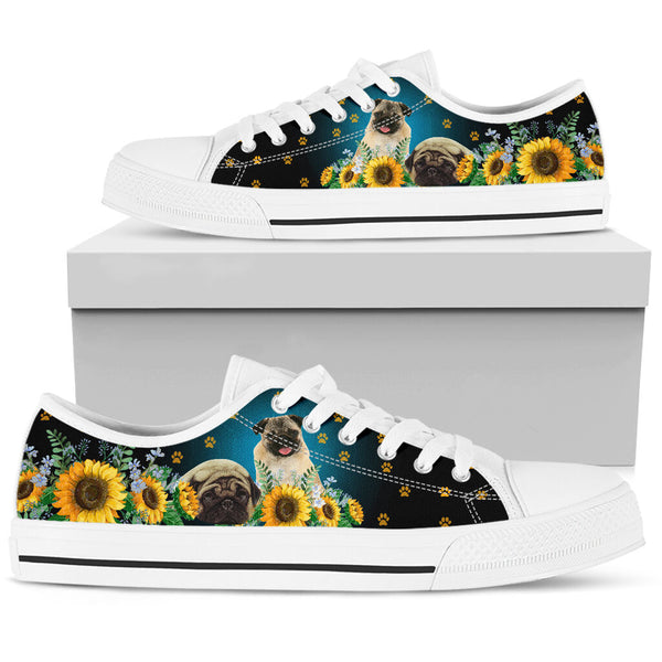 Pug Sunflower - Low Top Shoe - Love Love Top Shoes