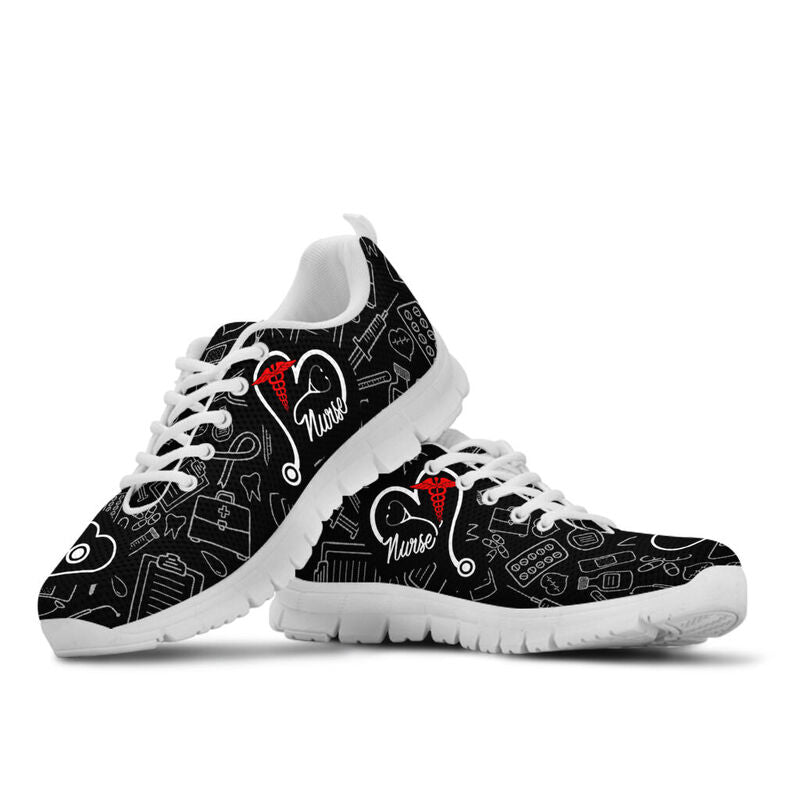 Nurse Heart Shoes Sneakers, Running Shoes, Shoes For Women, Shoes For Men, Custom Shoes, L- Love Sneakers