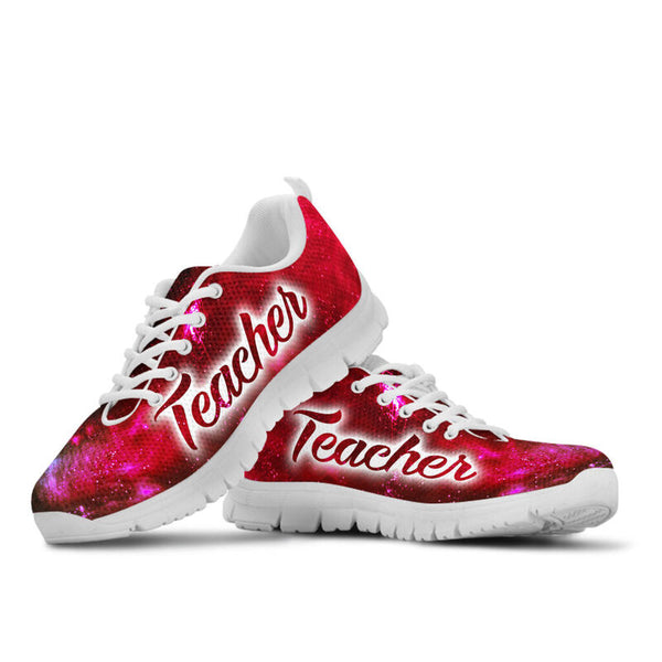 Teacher Galaxy2 Red Black Sneakers, Running Shoes, Shoes For Women, Shoes For Men, Custom Sh- Love Sneakers