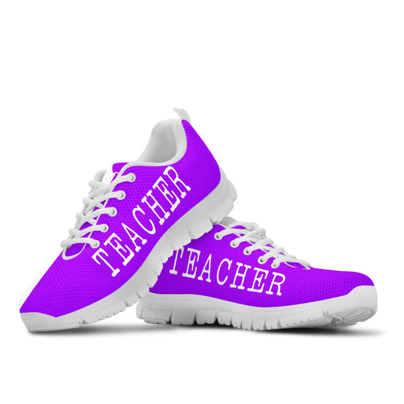 Teacher Love Purple White Kd Sneakers, Runni- Love Sneakers