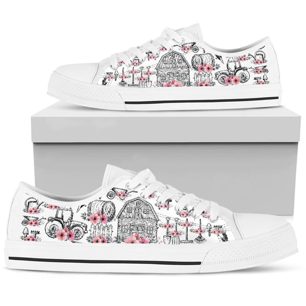 Farm Tools - Flowers - Low Top Shoe - Love Love Top Shoes