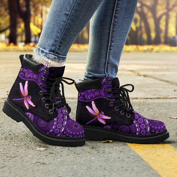 Dragonfly Indian Pattern Asboots Lqt - Love All Season Boots