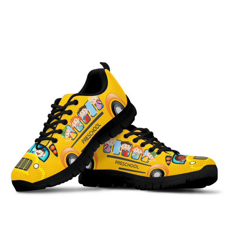 Preschool Bus Shoes Sneakers, Running Shoes, Shoes For Women, Shoes For Men, Custom Shoes, L- Love Sneakers