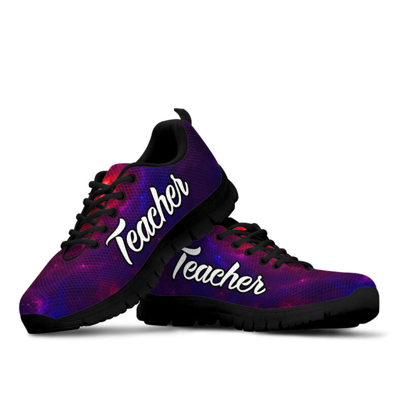 Teacher- Galaxy Red Blue Kd Sneakers, Running Shoes, Shoes For Women, Shoes For Men, Custom - Love Sneakers