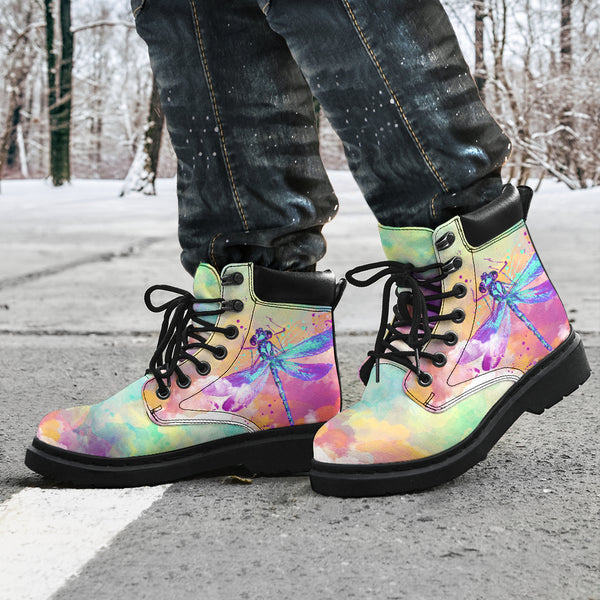 Dragonfly Sky Watercolor Asboots - Love All Season Boots