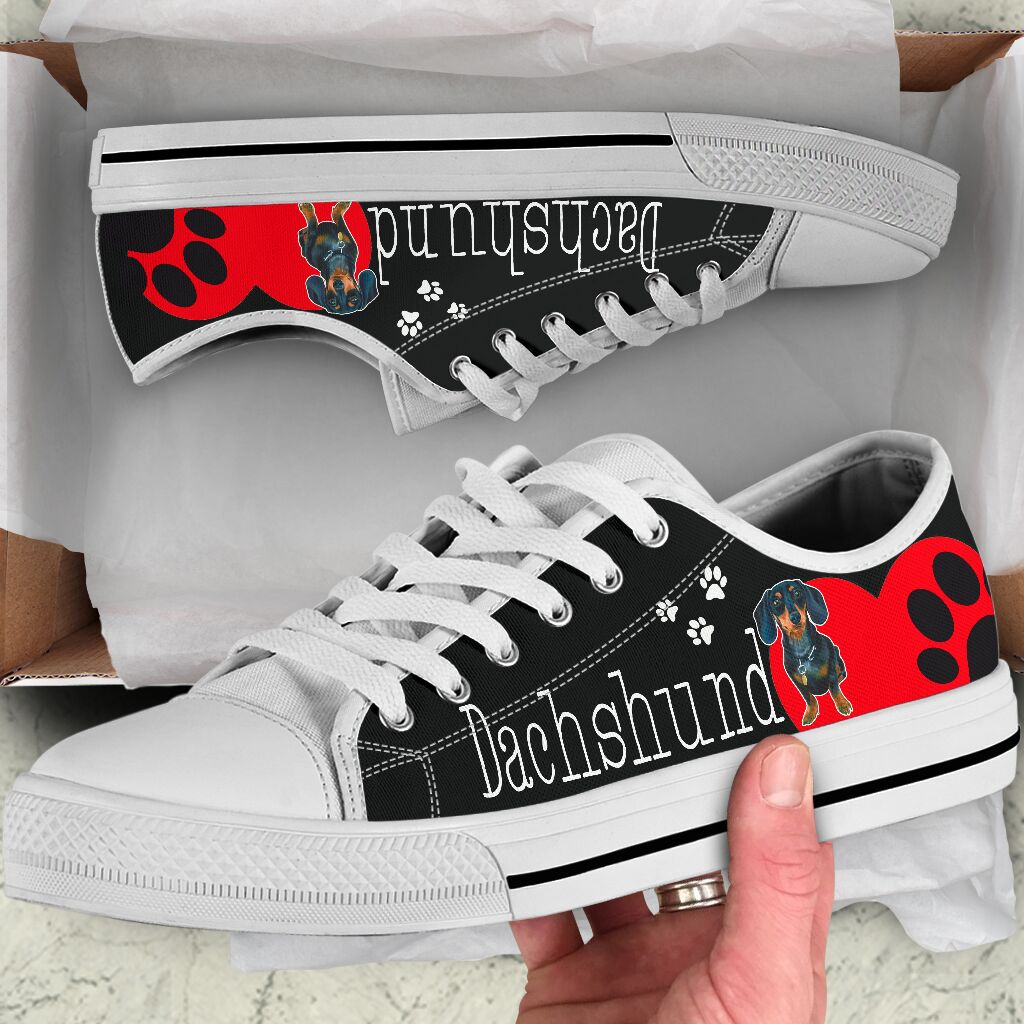 Dachshund Heart - Low Top Shoe - Love Love Top Shoes