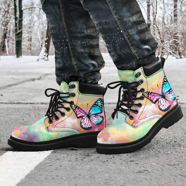 Butterfly Sky Watercolor Asboot - Love All Season Boots