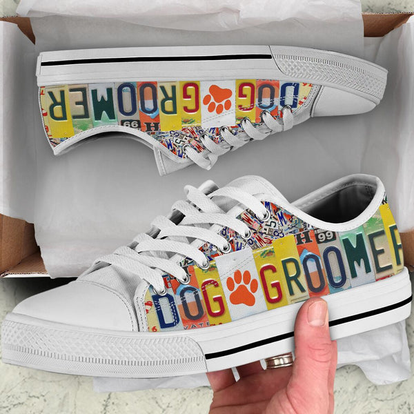 Dog Groomer License Plates Low Top Shoes