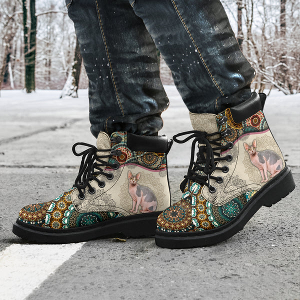 Sphynx Cat - Vintage Mandala Asboot Sky - Love All Season Boots