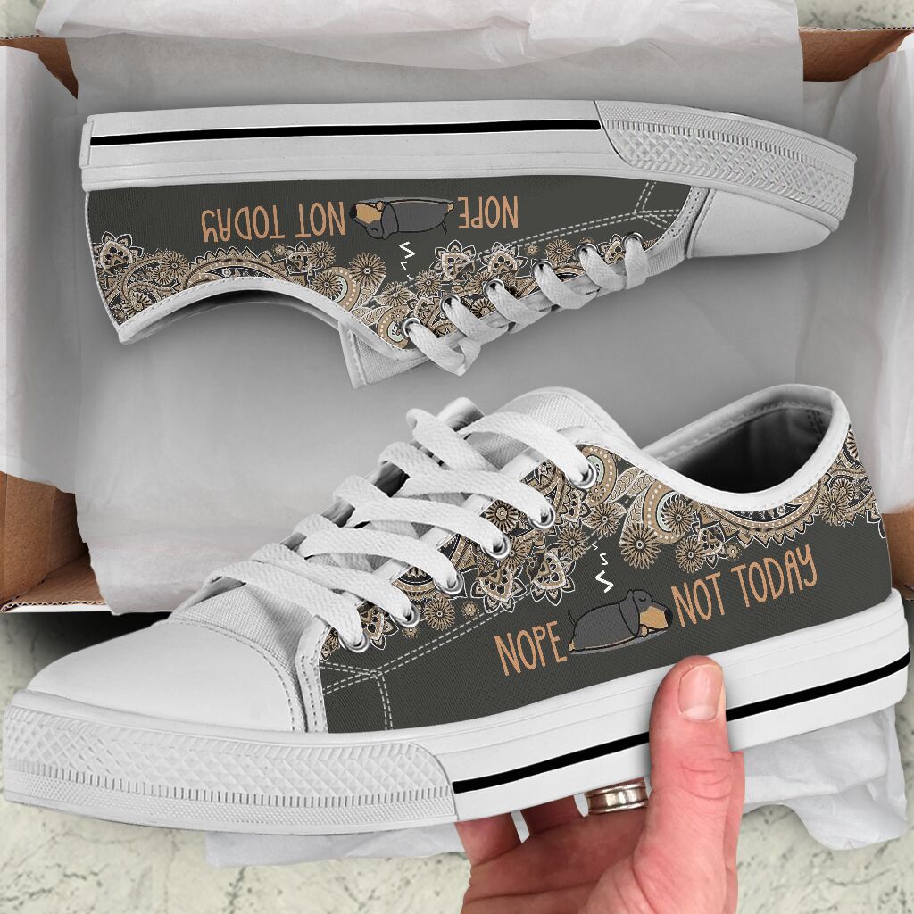 Dachshund - Nope Not Today -low Top Shoe - Love Love Top Shoes