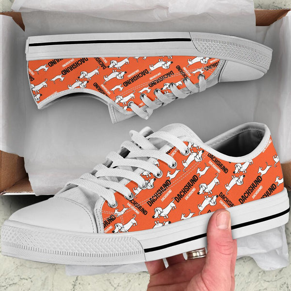 Dachshund Cartoon Low Top Shoes - Love Low Top Shoes