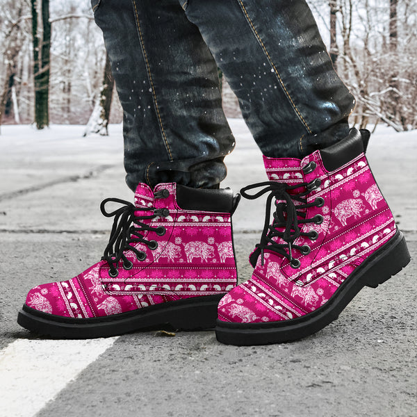 Pig Seamless Pattern Boots - Love All Season Boots