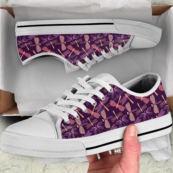 Dragonfly Pattern Purple Shoes