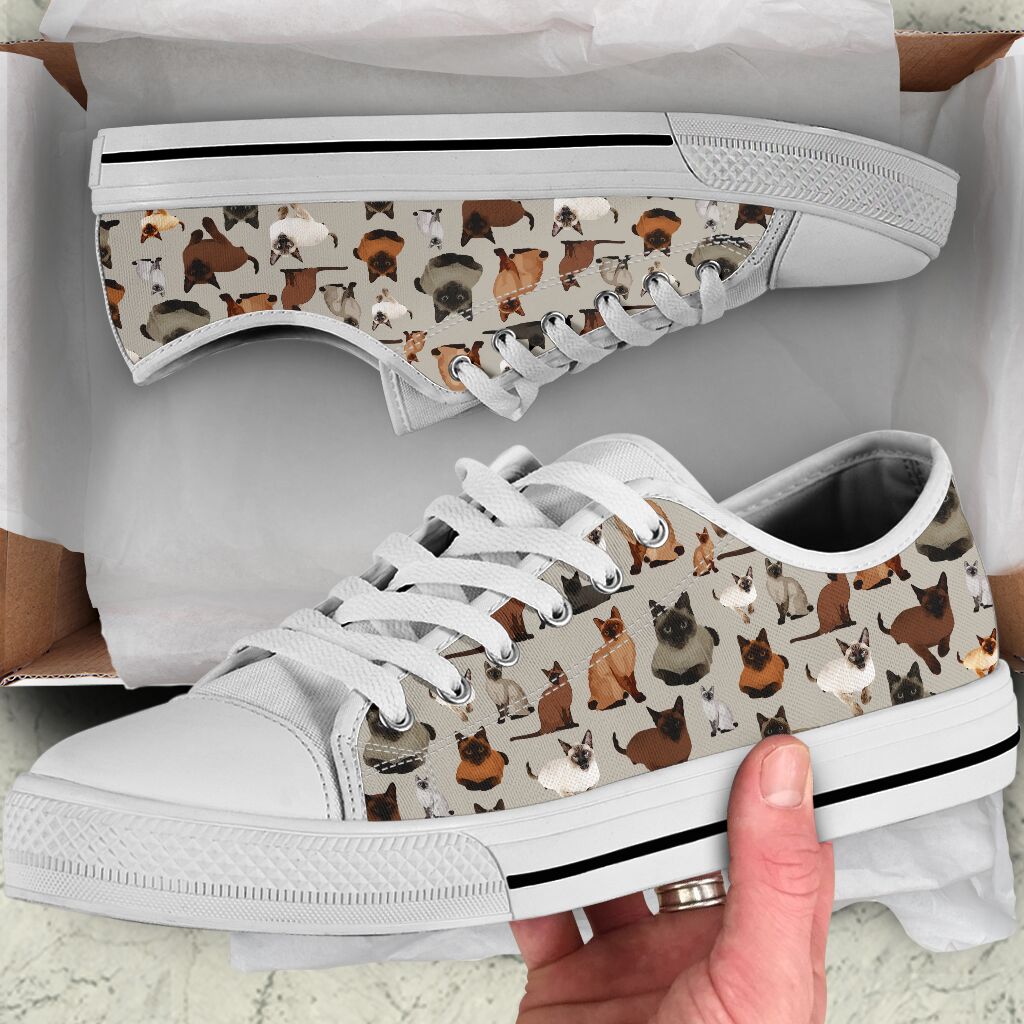 Siamese Cat Pattern Low Top Shoes