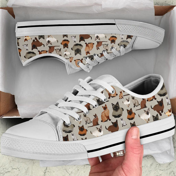 Siamese Cat Pattern Low Top Shoes