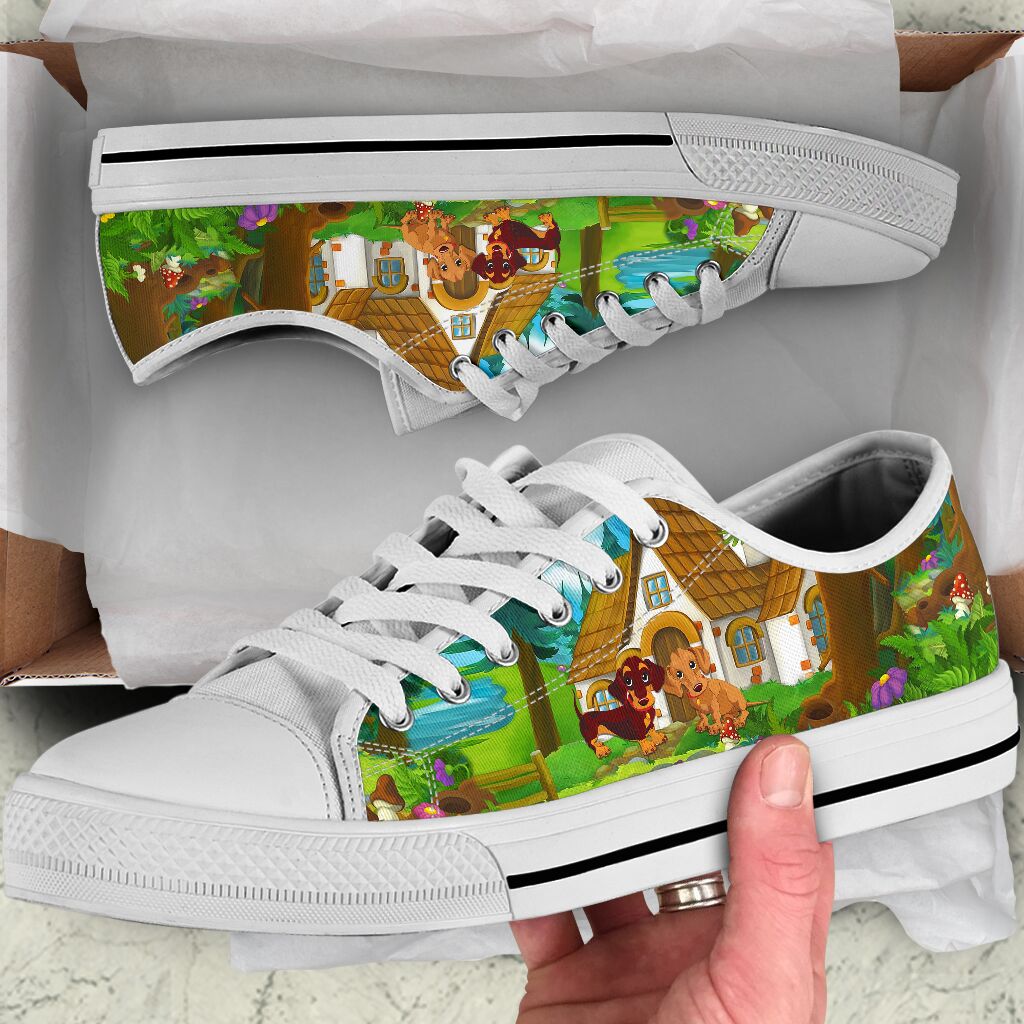 Dachshund Cartoon - Low Top 6Shoe - Love Love Top Shoes