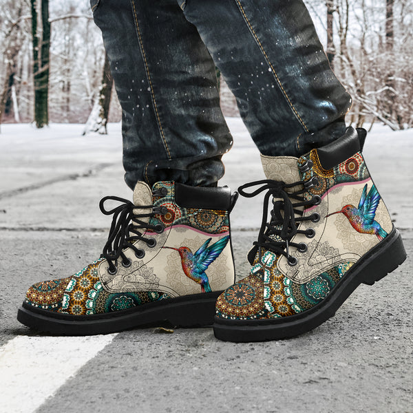 Hummingbird - Vintage Mandala Asboot Sky - Love All Season Boots