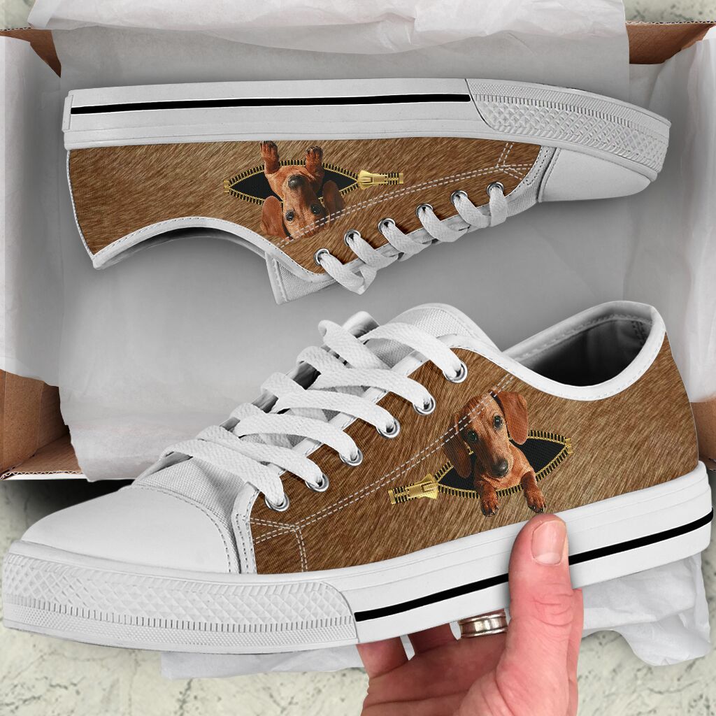 Dachshund Zipper - Low Top Shoe - Love Love Top Shoes
