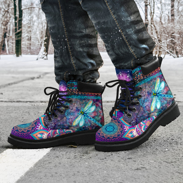 Dragonfly Galaxy Mandala Boot Sky - Love All Season Boots