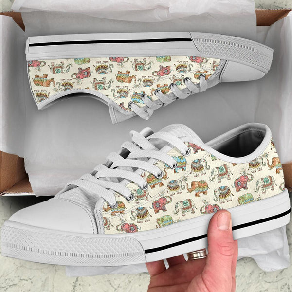 Lucky Elephant Patterns Vintage Shoes