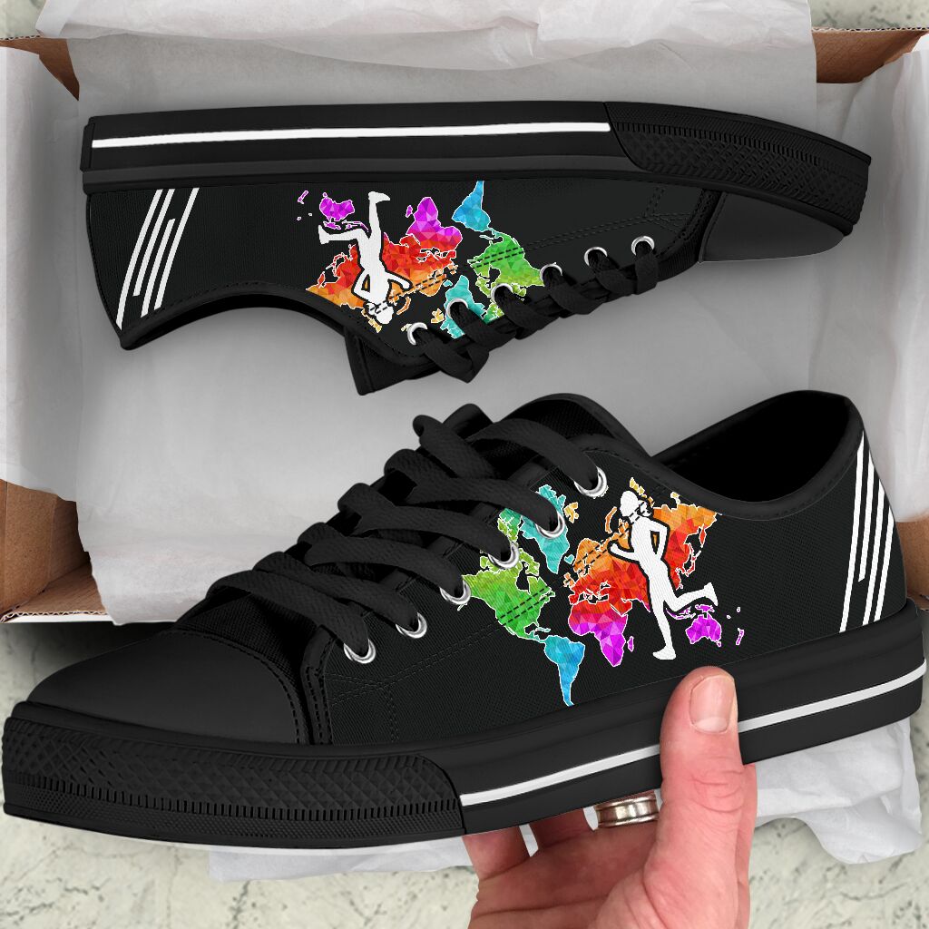 Running And Map Color - Low Top Shoe - Love Love Top Shoes