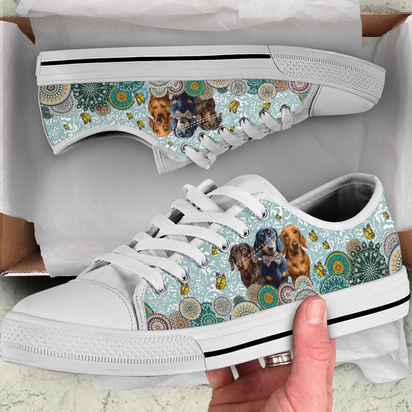 Dachshund Mandala Butterfly - Low Top Shoe - Love Love Top Shoes