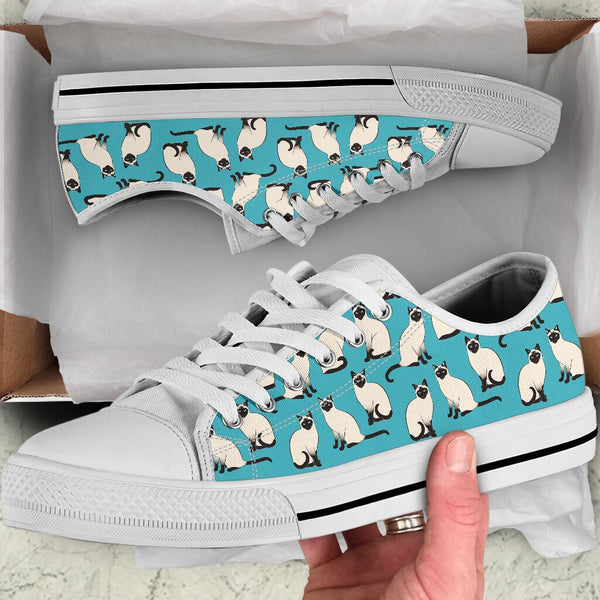 Siamese Cats Pattern Low Top -  Shoes