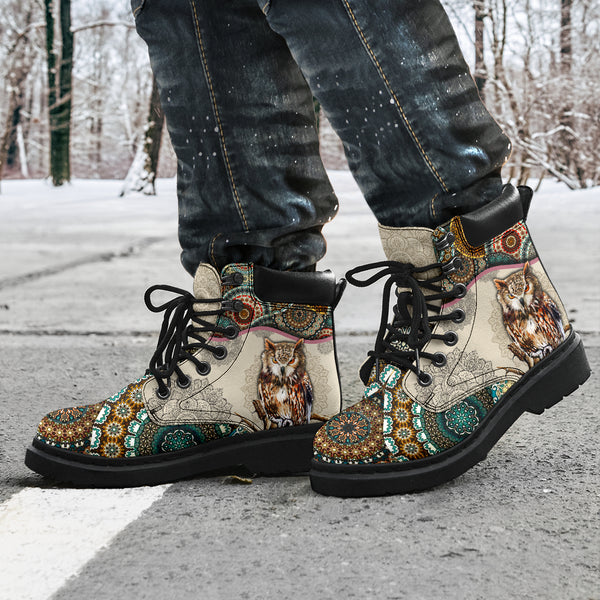 Owl - Vintage Mandala Asboot - Love All Season Boots