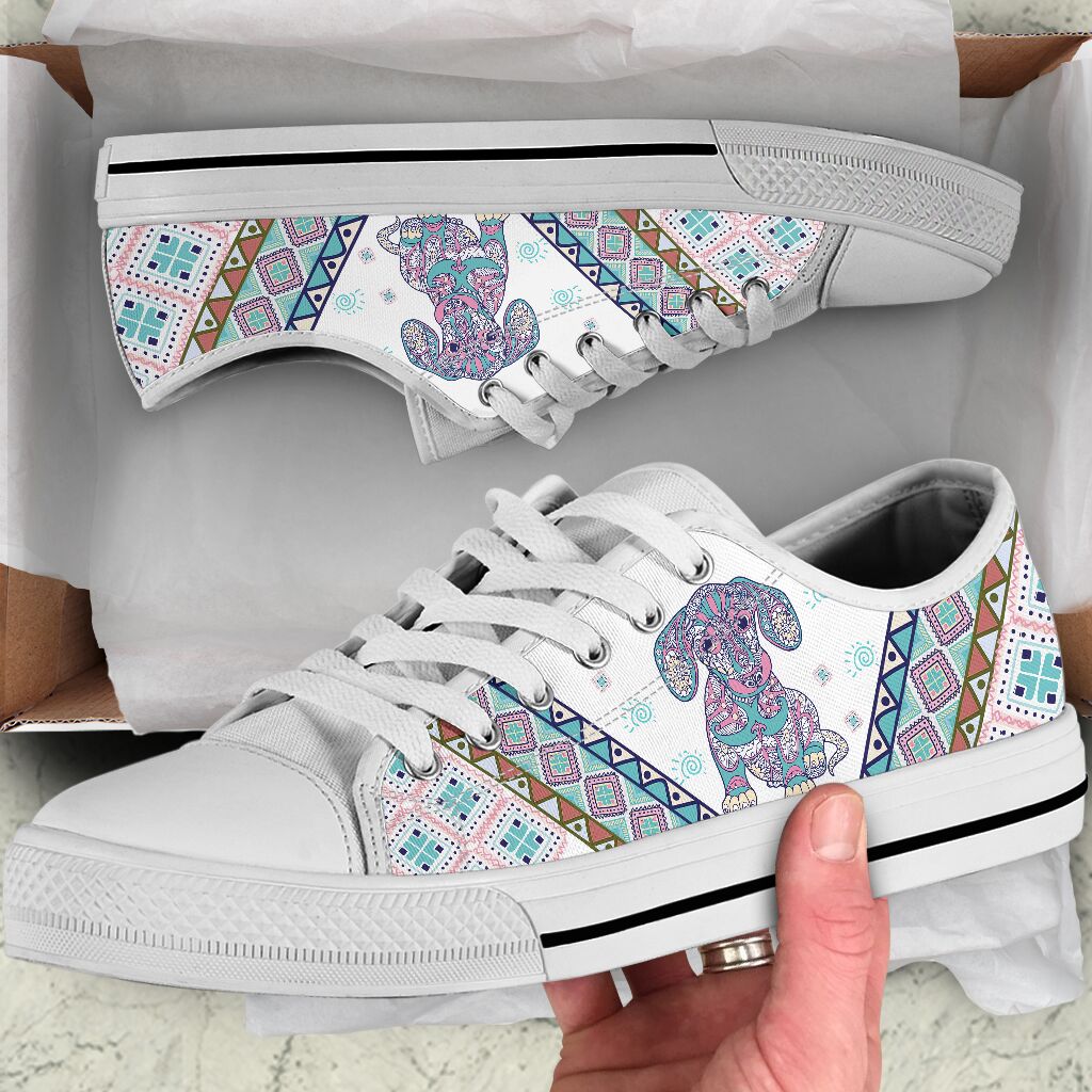 Dachshund Boho Floral - Low Top Shoe - Love Love Top Shoes