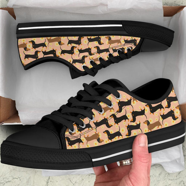 Dachshund Daisy Flower - Low Top - Nnd Shoe - Love Love Top Shoes