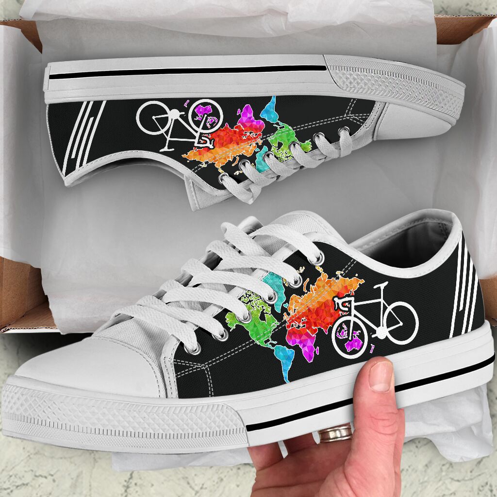 Cycling And Map Color - Low Top Shoe - Love Love Top Shoes