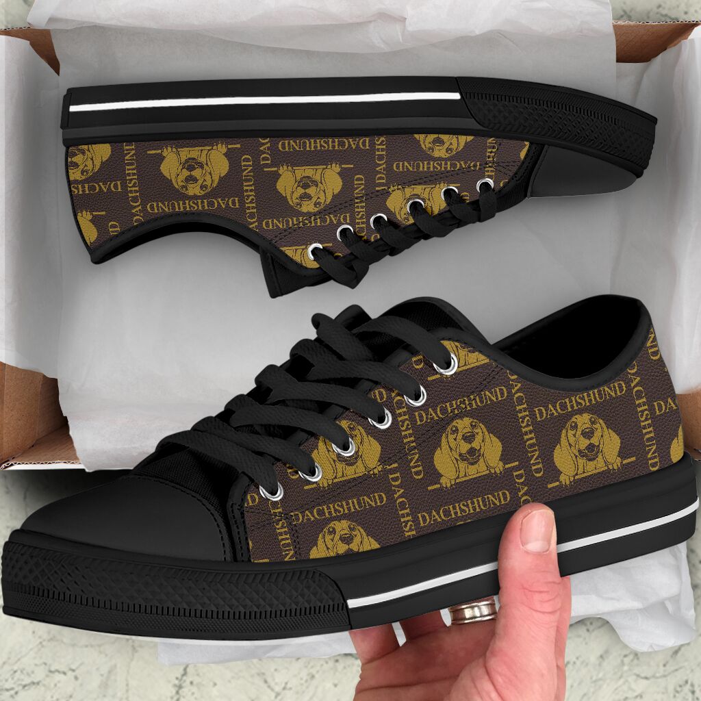 Dachshund Leather Pattern - Low Top Shoes Shoe - Love Love Top Shoes
