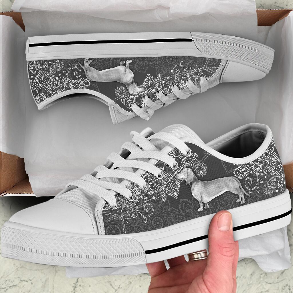 Dachshund Mandala Low Top Shoe - Love Love Top Shoes