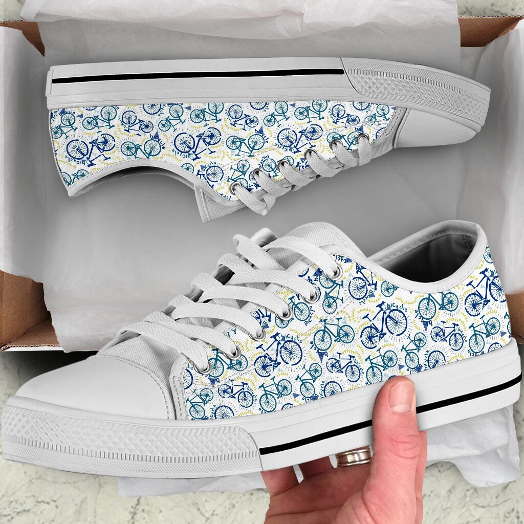 Cycling Pattern Low Top Shoe - Love Low Top Shoes