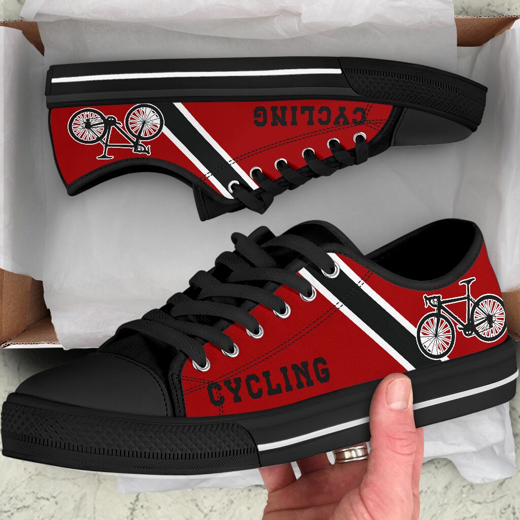 Cycling Background Red Shoe - Love Love Top Shoes