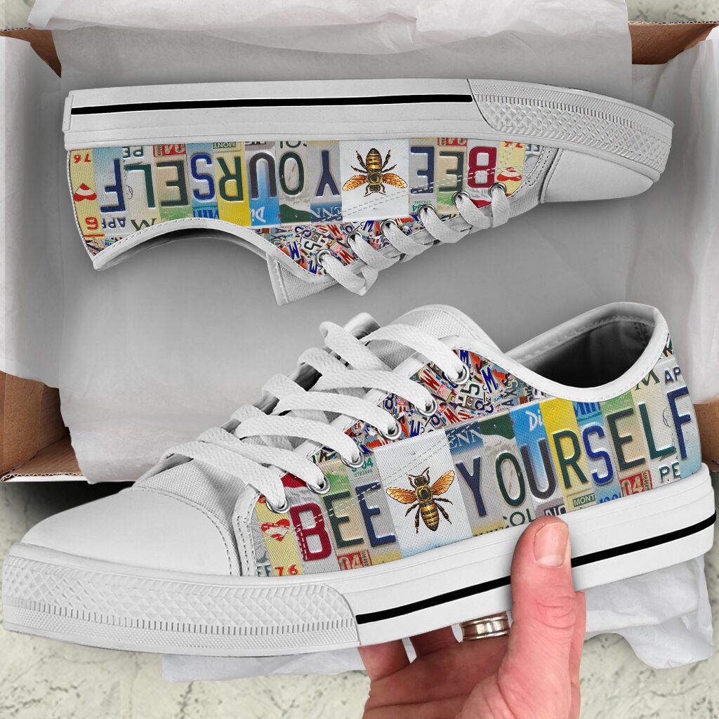 Bee Yourself License Plates Low Top Shoes