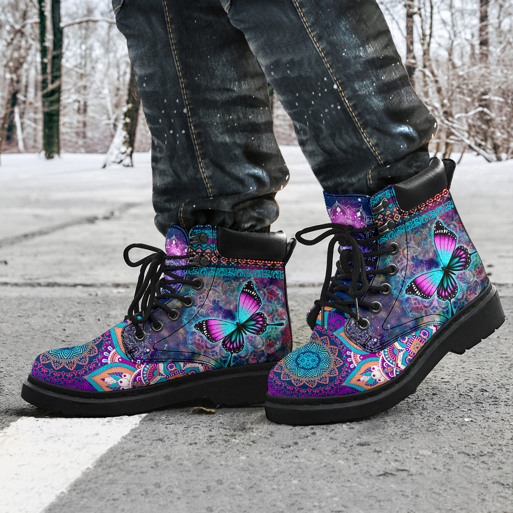 Butterfly Galaxy Mandala Boot Sky - Love All Season Boots