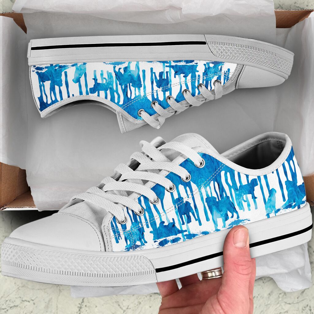 Pug Paint Dripping - Low Top Shoe - Love Love Top Shoes