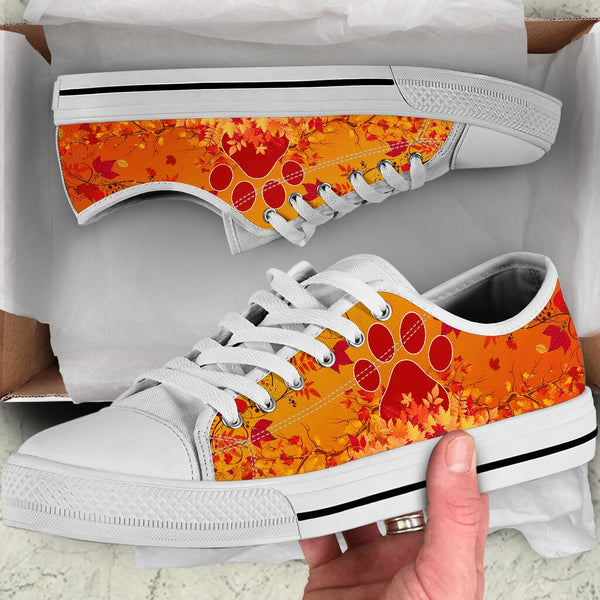 Dog Mom Leaf Autumn - Low Top Shoe - Love Love Top Shoes
