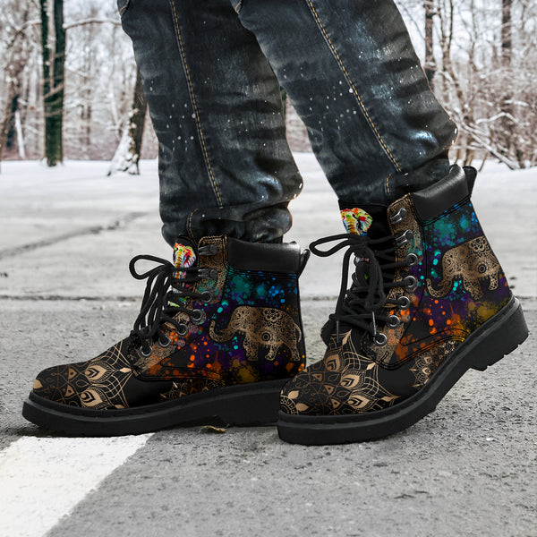 Elephant Henna With Watercolor Asboot - Tl - Love All Season Boots