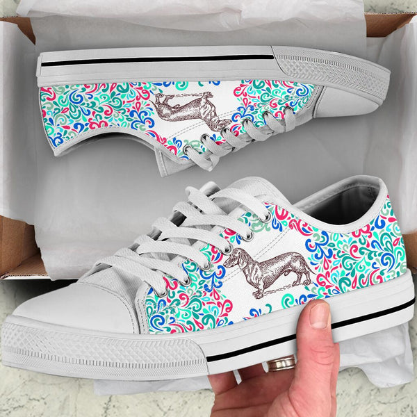 Dachshund Leafy Doodle - Low Top Shoe - Love Love Top Shoes