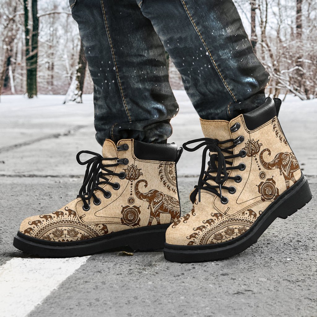 Elephant - Stylized Decorated Asboot Sky - Love All Season Boots