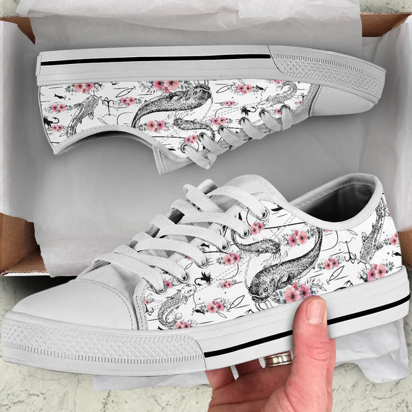 Fishing - Catfish - Flowers - Low Top Shoe - Love Love Top Shoes