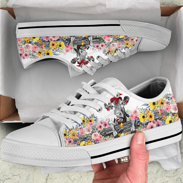 Low Top - Cow - Flower Shoe - Love Love Top Shoes