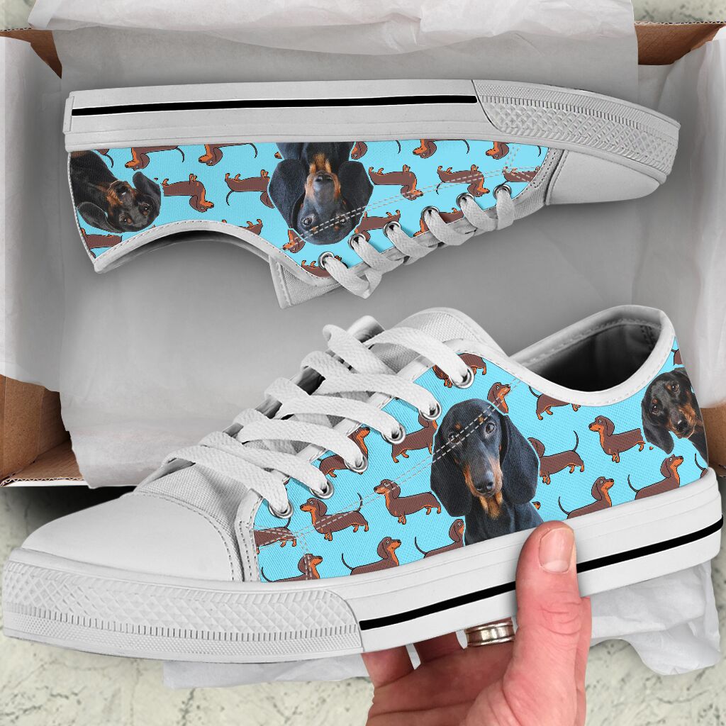 Dachshund Funny Pattern Low Top Shoes - Love Low Top Shoes
