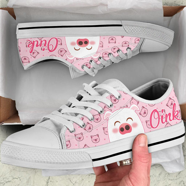 Pig Oink Pattern Low Top Shoes