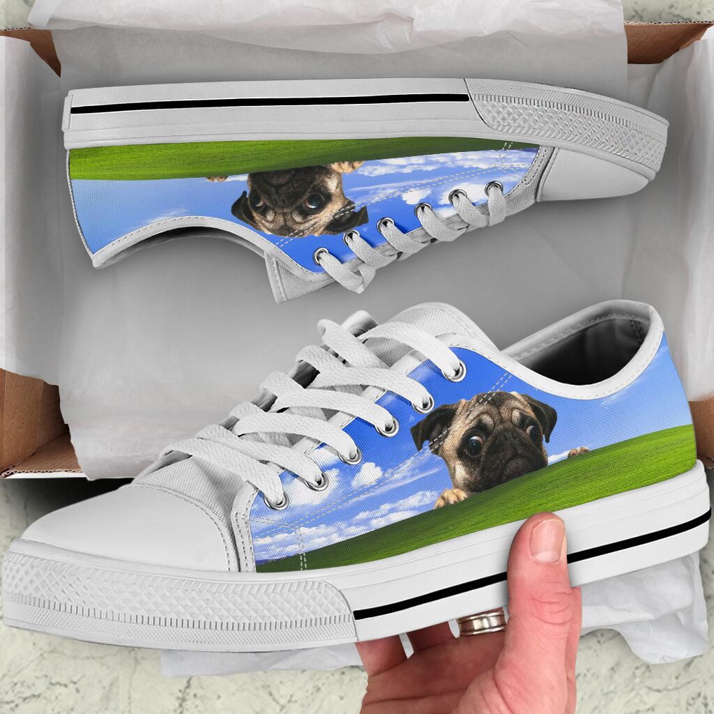 Pug Lying Mountain - Low Top Shoe - Love Love Top Shoes