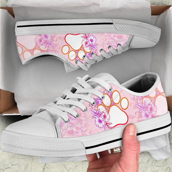 Dog Paw Flower - Low Top Shoe - Love Love Top Shoes